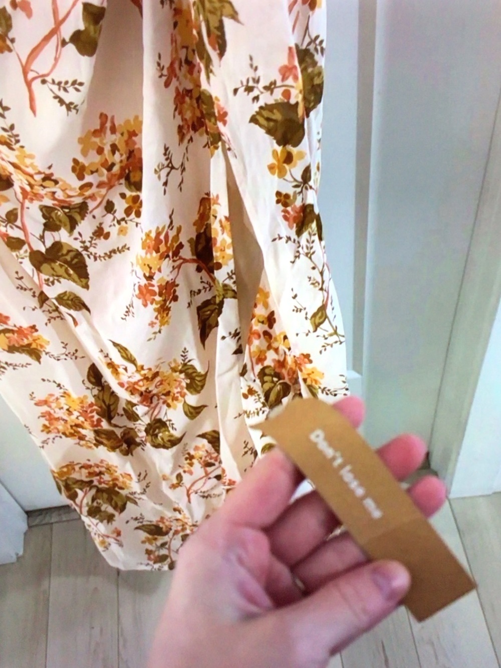 Reformation Cream Maxi Dress with Olive and Mustard Floral Print - Picture 8 of 9